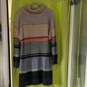Striped Multicolor Turtleneck Sweater